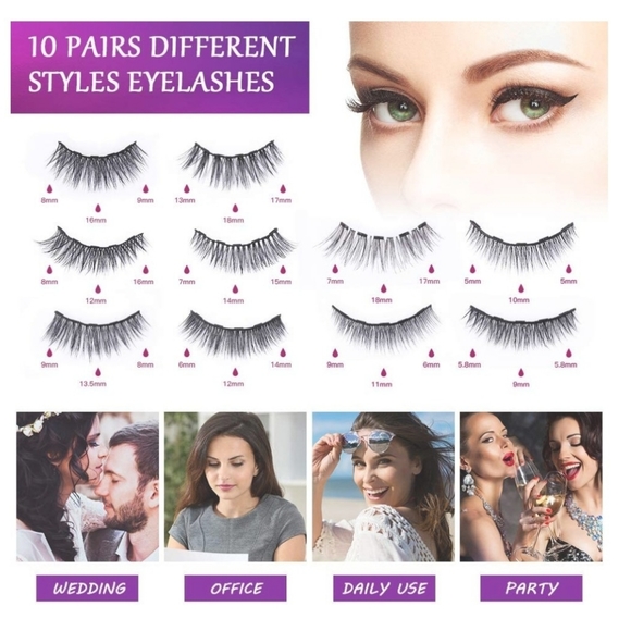 Magnetic Eyelashes and Eyeliner 10 pair Set - Picture 2 of 5
